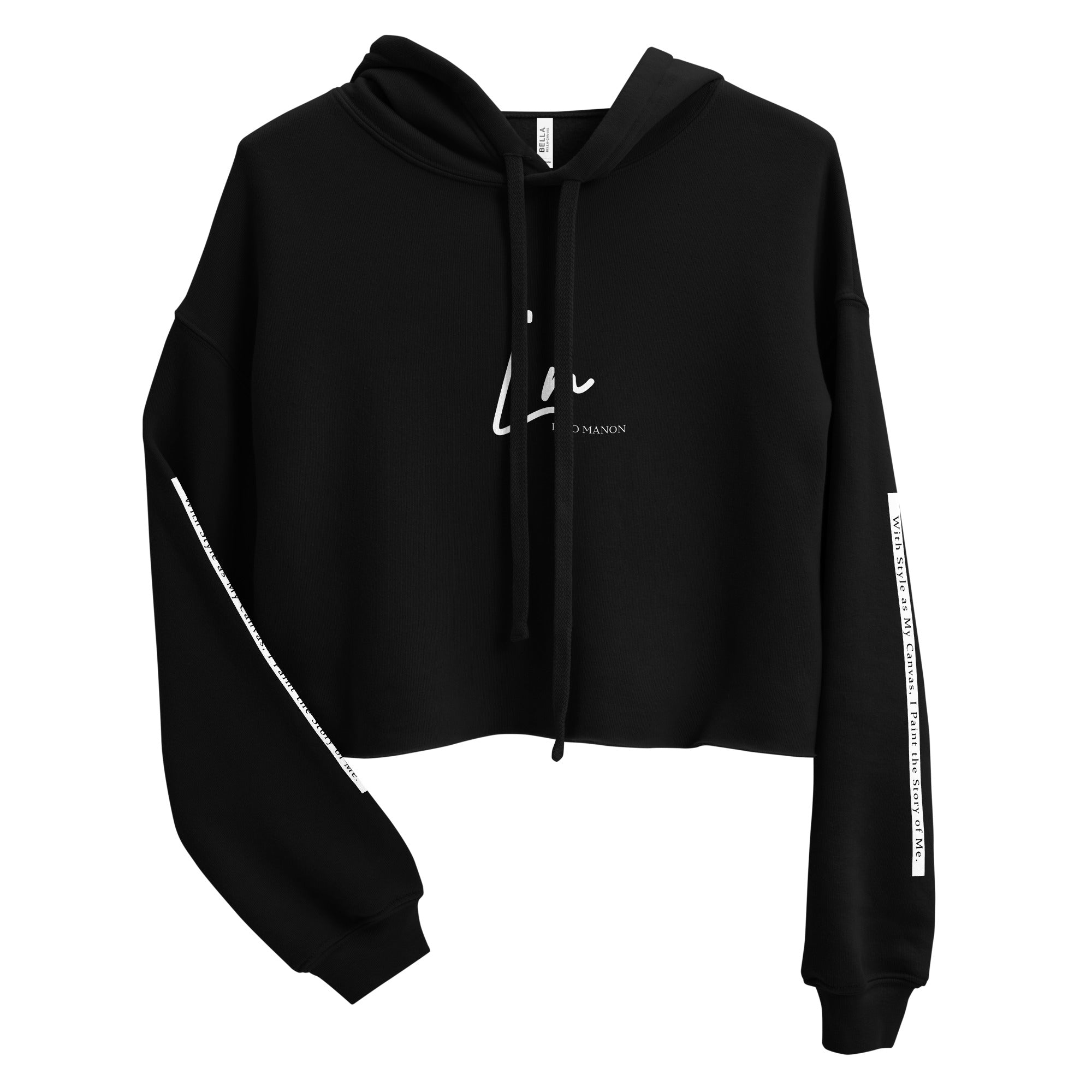 ORIGINAL LOGO DESIGN LM-001 | Cropped Hoodie | BLACK